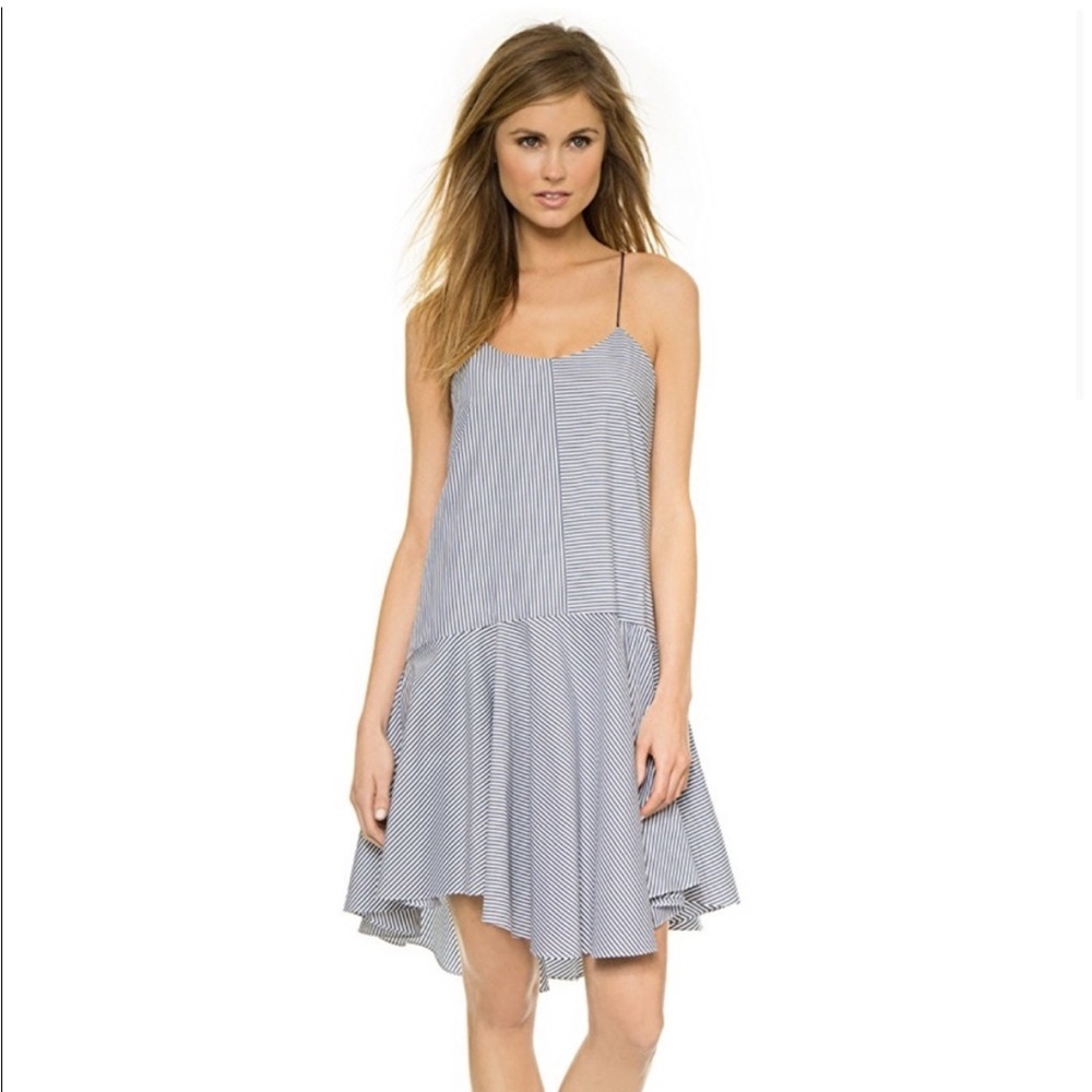 Tibi New York Striped Drop Waist Dress